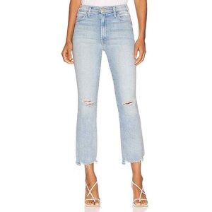 MOTHER the Hustler Ankle Chew Light Blue Cropped Jeans